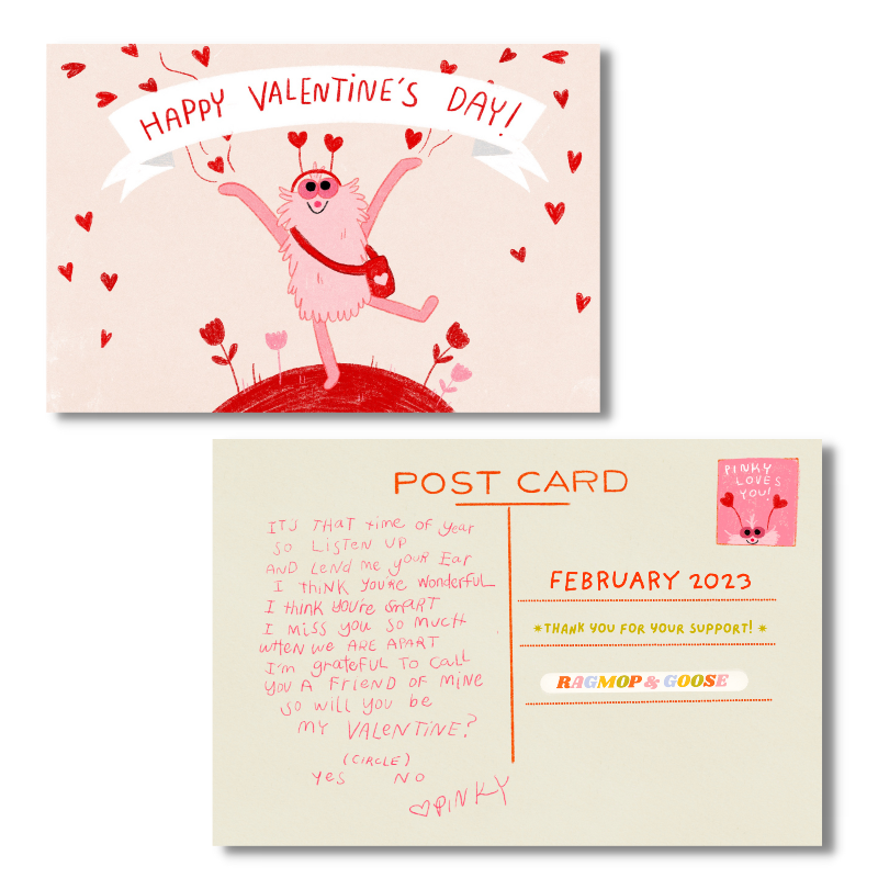 Pinky Valentine - February 2023 Exclusive Patreon Postcard